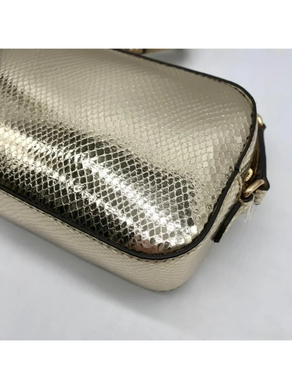 Michael Kors Metallic Gold Leather Maisie 2-In-1 Camera Crossbody Bag